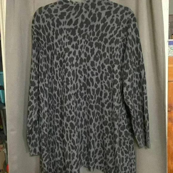 NWT STYLE & CO WOMENS SIZE 2X OPEN FRONT LIGHTWEIGHT SWEATER DUSTER GRAY BLACK - Picture 7 of 9